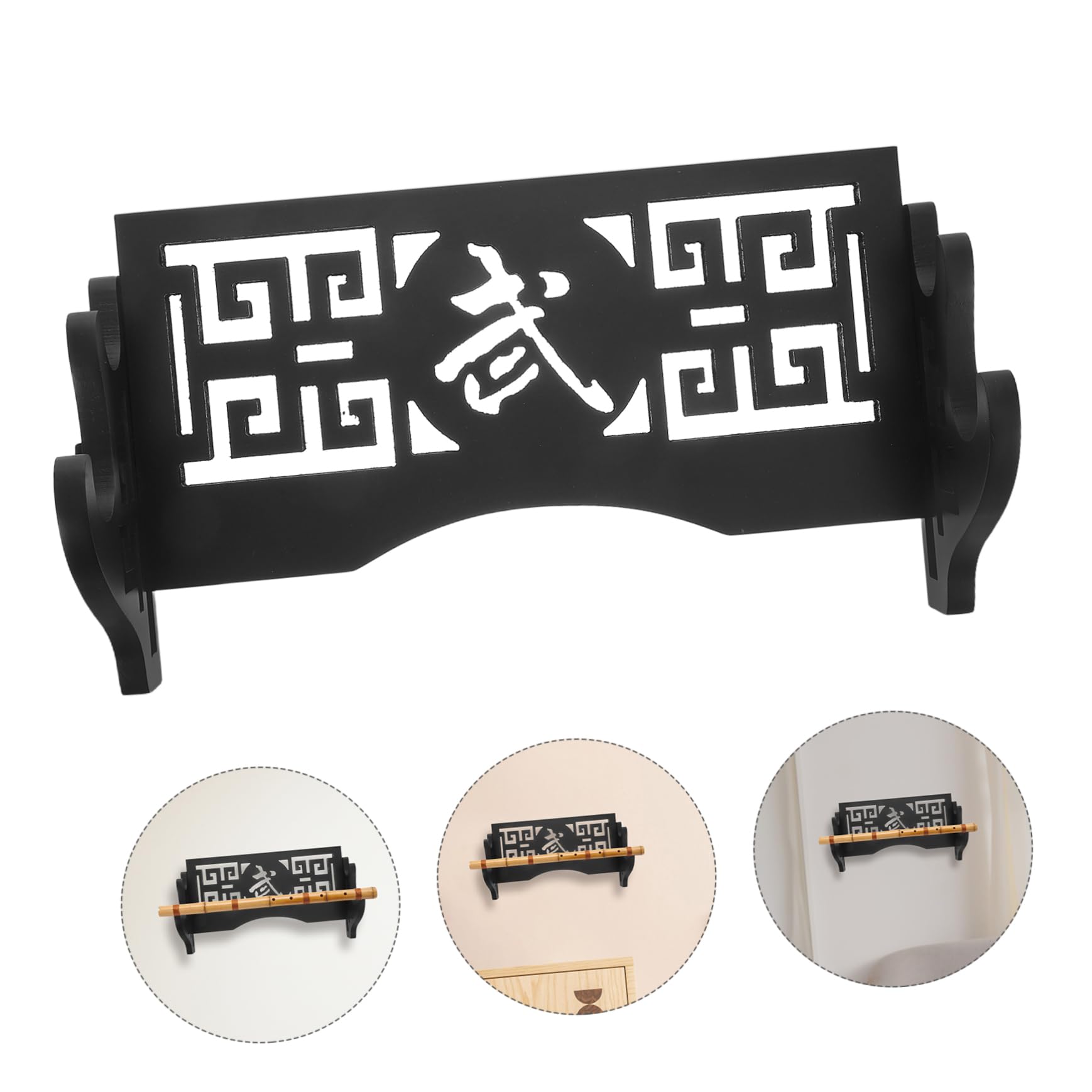 Healifty Soporte de Pared para Espada de Madera, Montaje Retro Negro, Diseño Ahorrador de Espacio para Áreas de Entrenamiento y Exhibición