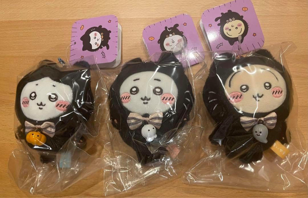 ちいかわ　ハロウィン 黒猫のマスコット　ハチワレ　3点セット ちいかわ ハロウィン 黒猫のマスコット 3個セット ぬいぐるみ