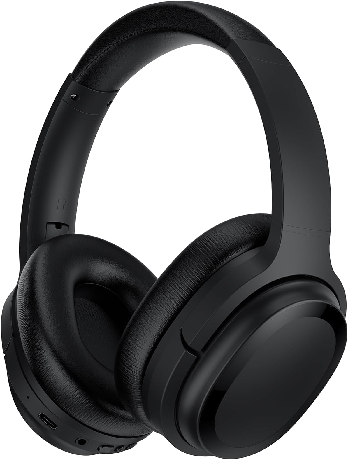 Hybrid Active Noise Cancelling Headphones Wireless Bluetooth Headphones Over Ear Wireless with Deep Bass, Clear Calls, Comfortable Fit, 30H Playtime, Travel Case, Black Pair