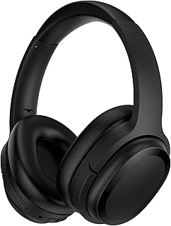 tapaxis Hybrid Active Noise Cancelling Headphones Wireless Bluetooth Headphones Over Ear Wireless Headphones with Deep Bass, Clear Calls, Comfortable Fit, 30H Playtime, Travel Case, Black