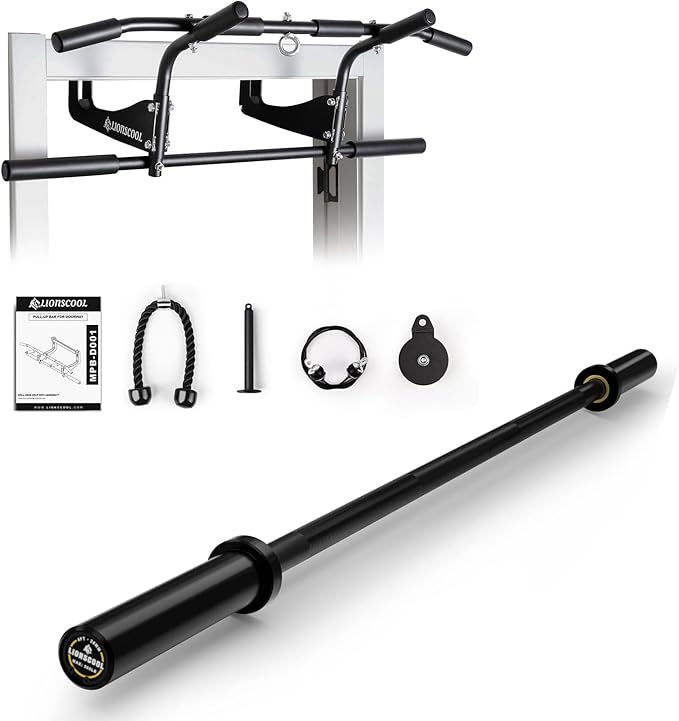 LIONSCOOL Pull Up Bar for Doorway with Pulley System, and