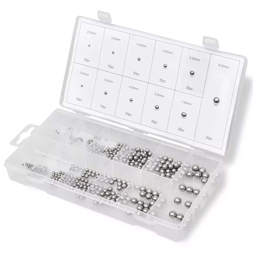 Swordfish 31311-450pc Metric Precision Chrome Steel Bearing Ball Assortment