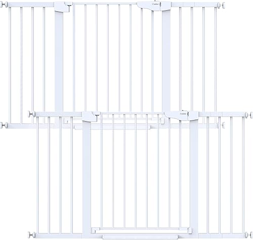 Miniatura 22 de Cumbor Puerta para bebés de 29.7 a 54.2 pulgadas de ancho para escaleras, puerta para perros con cierre automático de los premios Mom's Choice