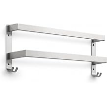 24" Stainless Steel 2-Tier Towel Rack, Brushed Nickel