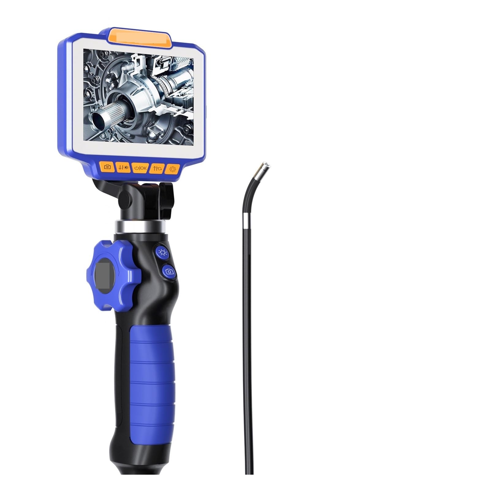 Sewer Camera, 4.3Inch IPS Screen 2MP 1080P 6mm 2Way Articulate 180Degree Rotation Steering Industrial Endoscope Inspection Microscope Camera(6mm)