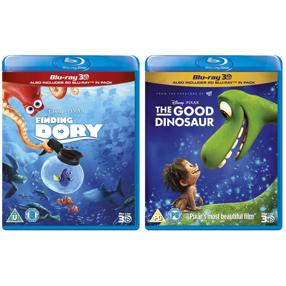 Finding Dory [Blu-ray 3D] [2017] & The Good Dinosaur [Blu-ray 3D] [2015]