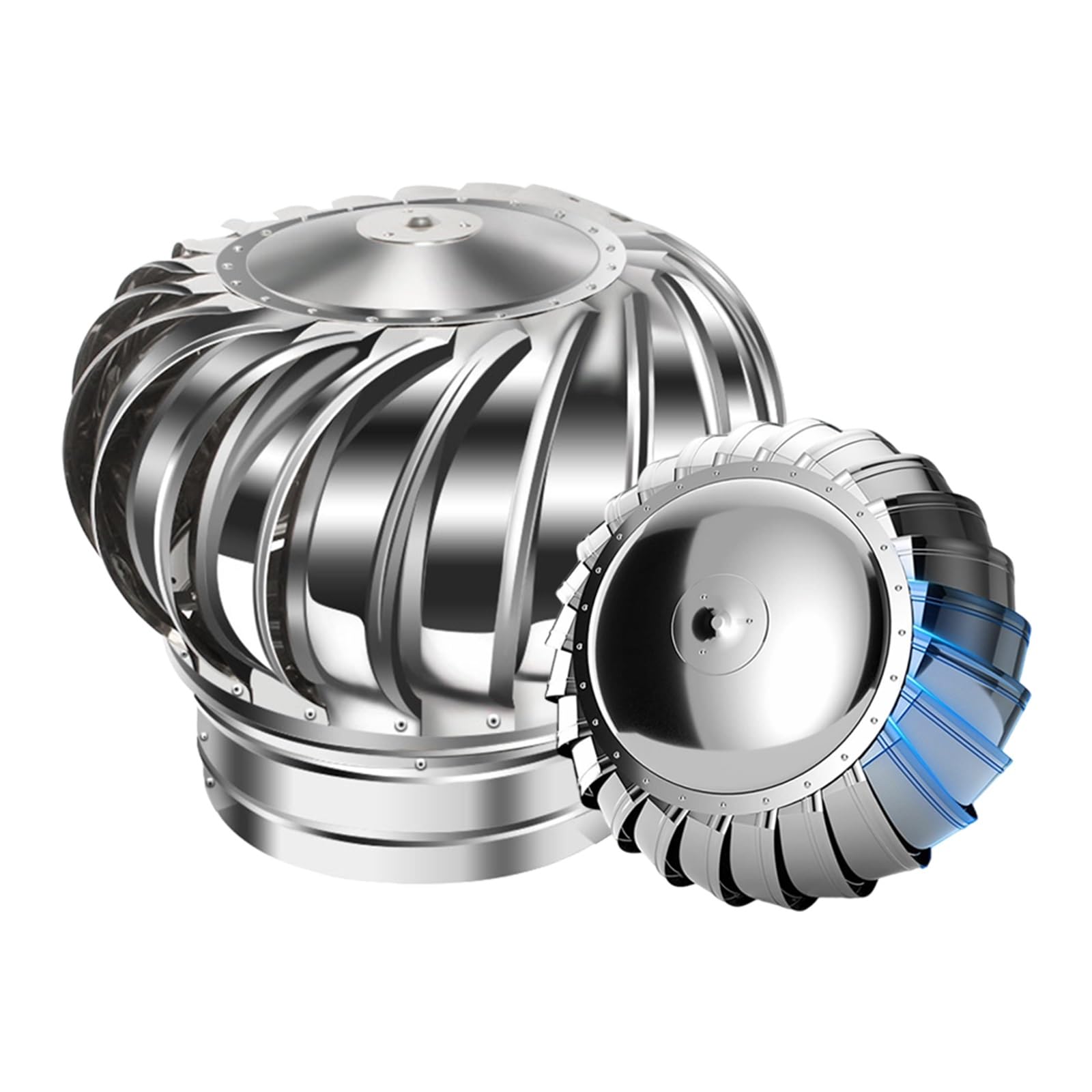 KGLHJDY Rotating Chimney Cowl Cap 75-400mm Stainless Steel Round Cover Roof Rain Chimney Spinner Cowl for All Types of Chimneys(110mm/4.33in)