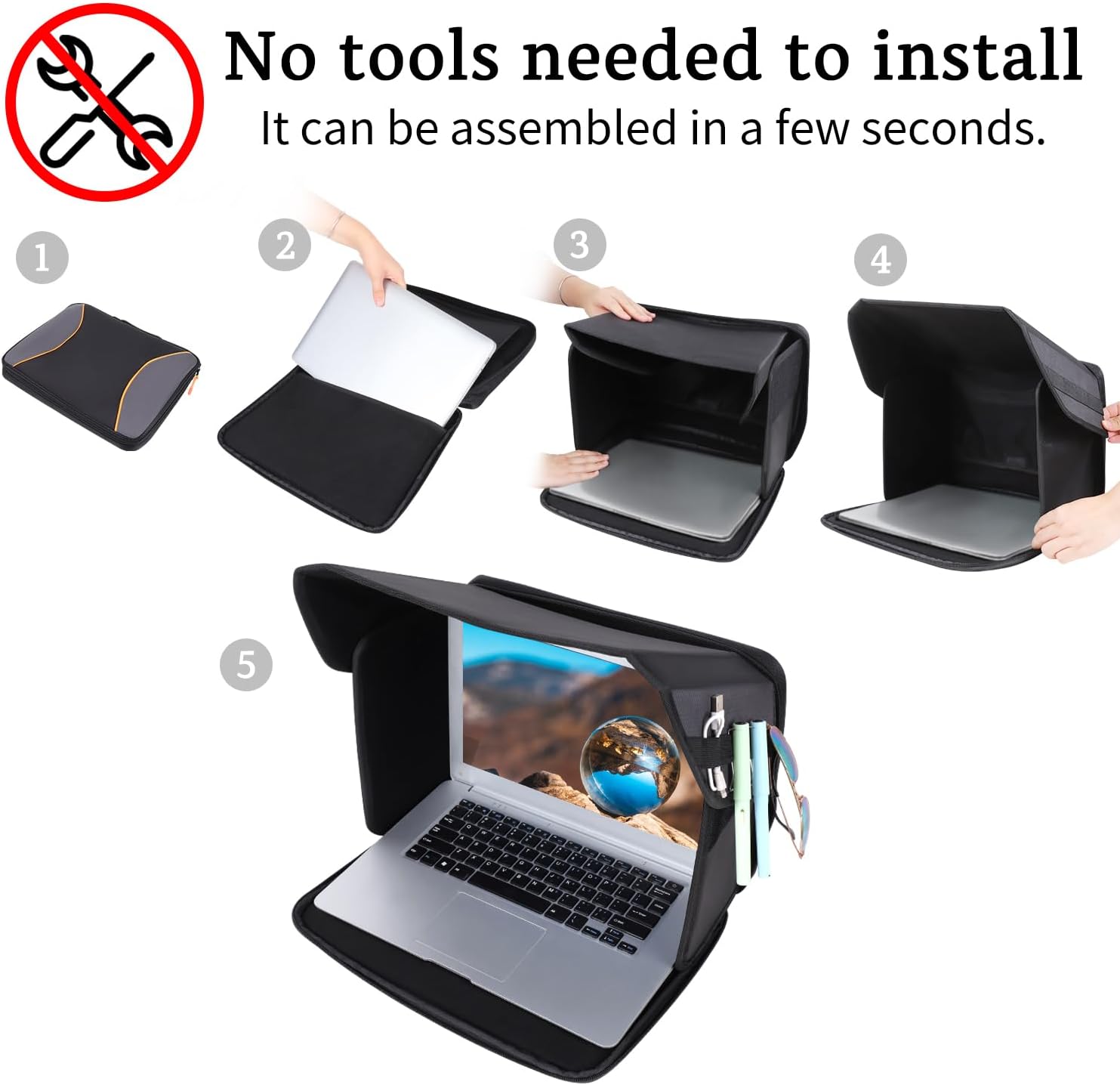 Laptop Sun Shade Shield 12-14"