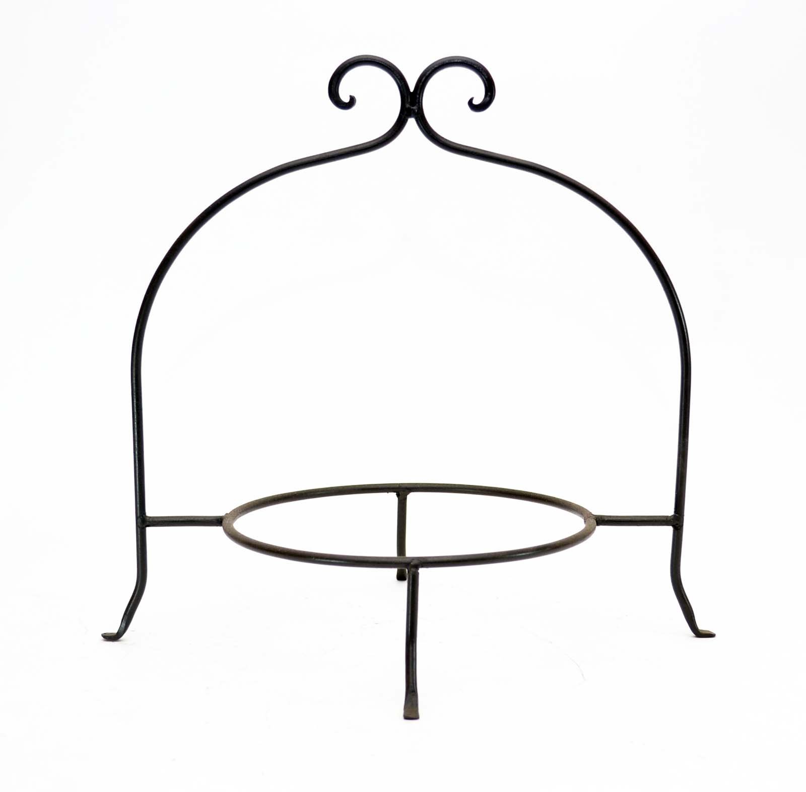 Wrought Iron Single Tier Plate Rack, 8 Inch Ring- 12 Inches High