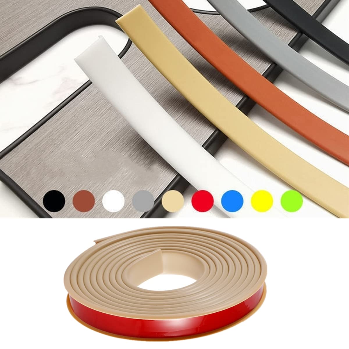 Cinta cubre cantos de silicona flexible para tableros de contrachapado