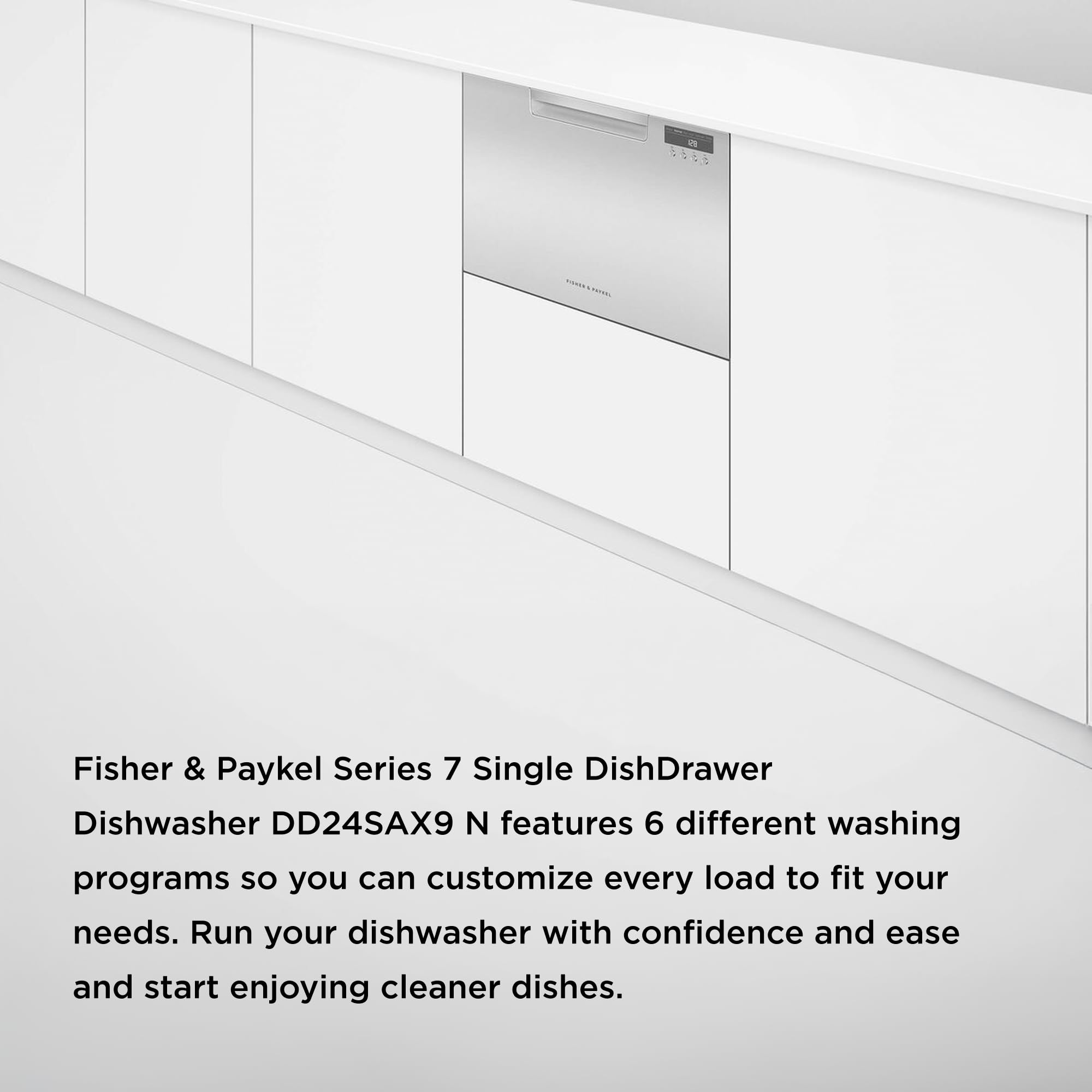 Fisher & Paykel DD24SAX9 Series 7 Contemporary Single DishDrawer | Built-In Dishwashers Stainless Steel Dishwasher Machine Flexible Washing Options with 6 Wash Programs product thumbnail 6