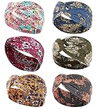 6PCS Boho Stirnbänder für Frauen Criss Cross Knotted Haarbänder Elastic Floral Twist Head Wrap Turban Haarschmuck für Yoga Laufen…
