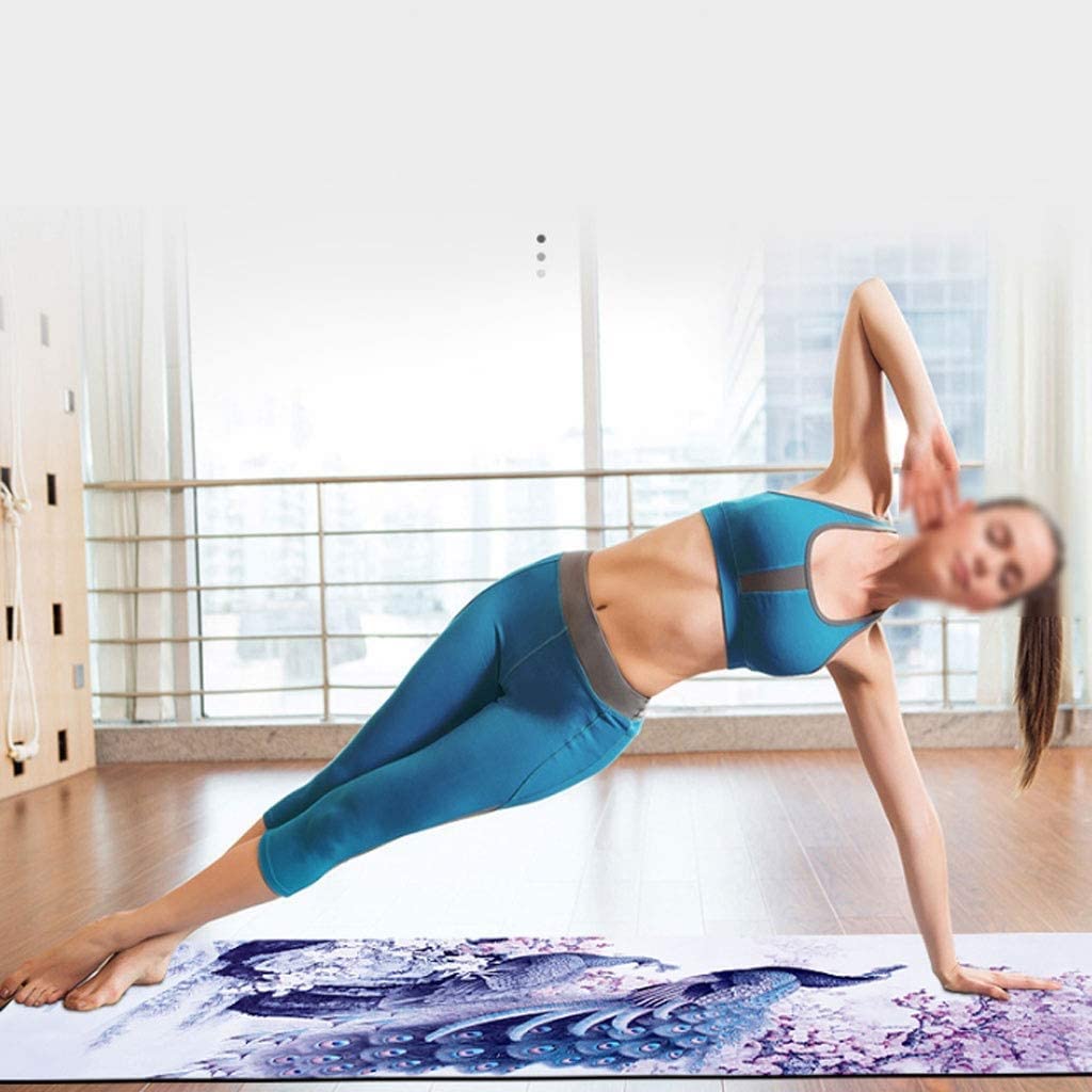 Ligero Esterilla de Yoga de diseño único para principiantes Fitness, esterilla de ejercicio de goma Natural de gamuza, esterilla de entrenamiento de absorción de sudor antideslizante de doble cara Regalo