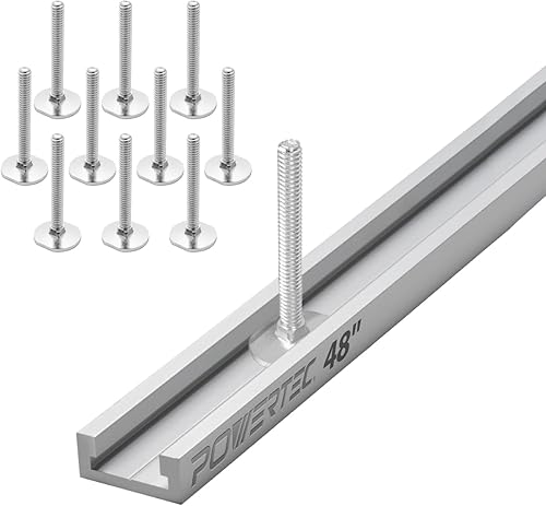 Miniatura 10 de POWERTEC 71391 - Sistema de medición de inglete de precisión de sierra de mesa 24 x 3 pulgadas valla multiriel con 27 topes de ángulo