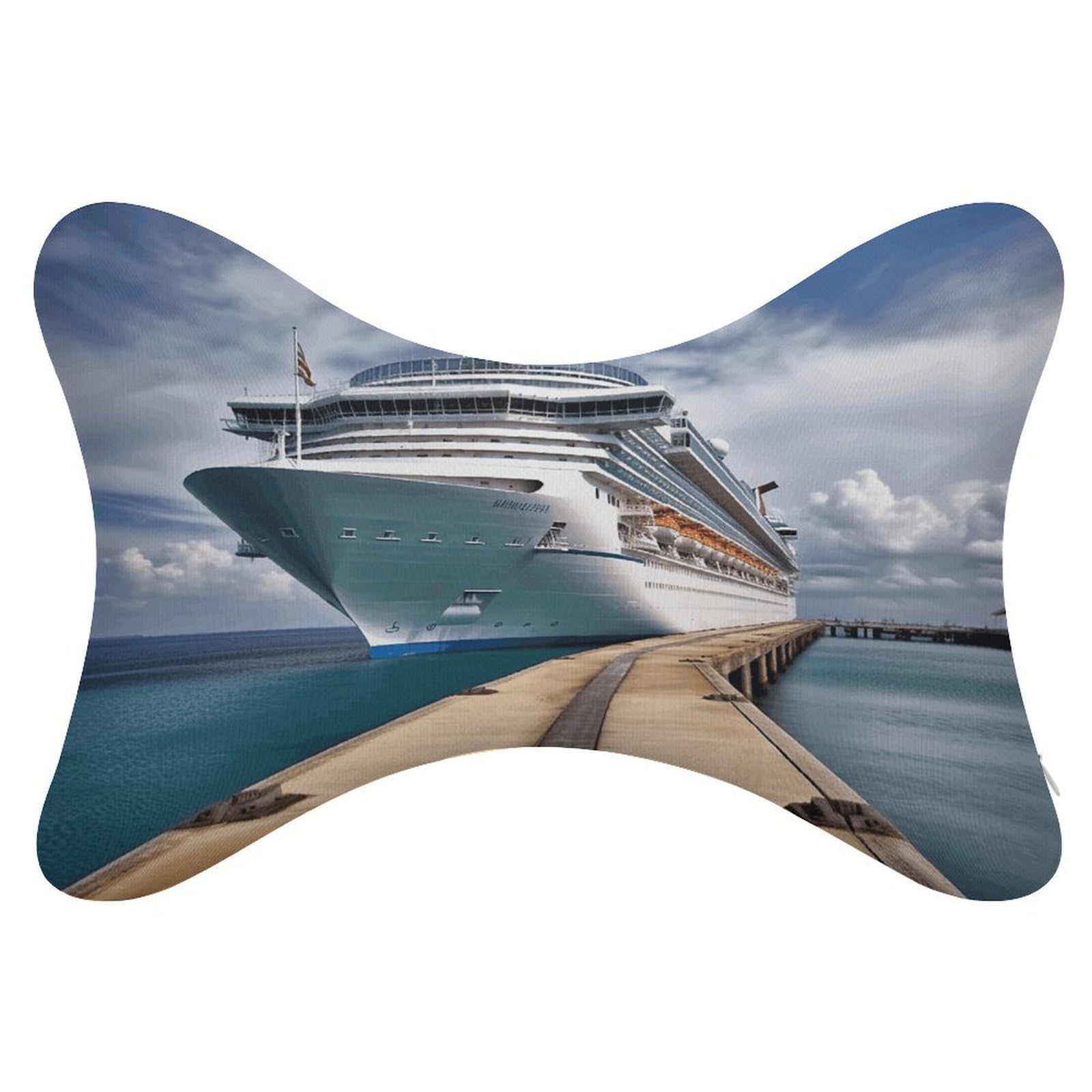 VstaDank - Cruise Car Neck Pillows, Set of 2, Ergonomic, Removable, Cervical Support Pillow, Fashion Cozy Bone Shaped Pillows, Soft Headrest Pillow: