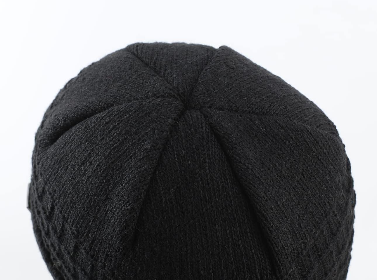 LLmoway Men Women Winter Knit Visor Cuff Beanie Fleece Lined Warm Ski Skull Cap - Image 2