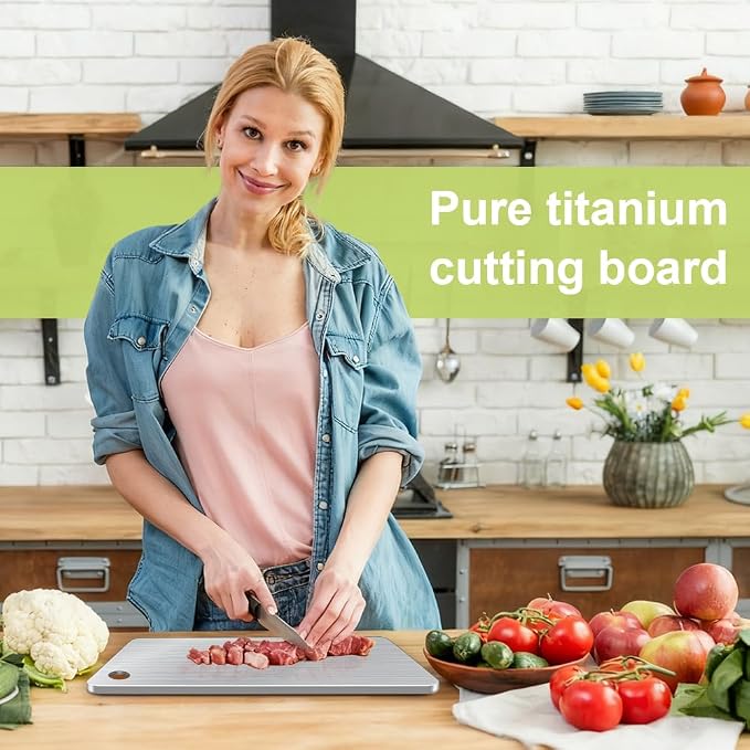 Tabla de cortar de titanio rectángular para cocina pequeña miniatura 2