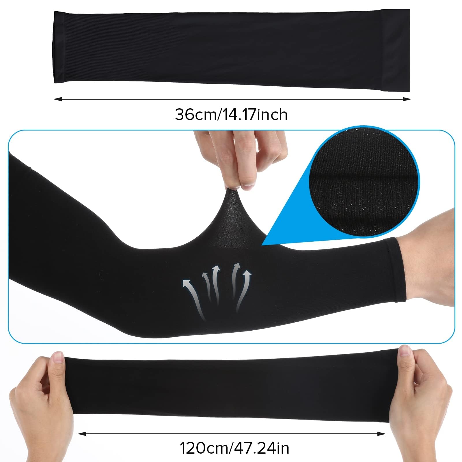 Ouligay Mangas de Enfriamiento UV UPF 50 Protección Solar Cubierta de Tatuaje Mangas de Compresión para Ciclismo Golf 4 Pares