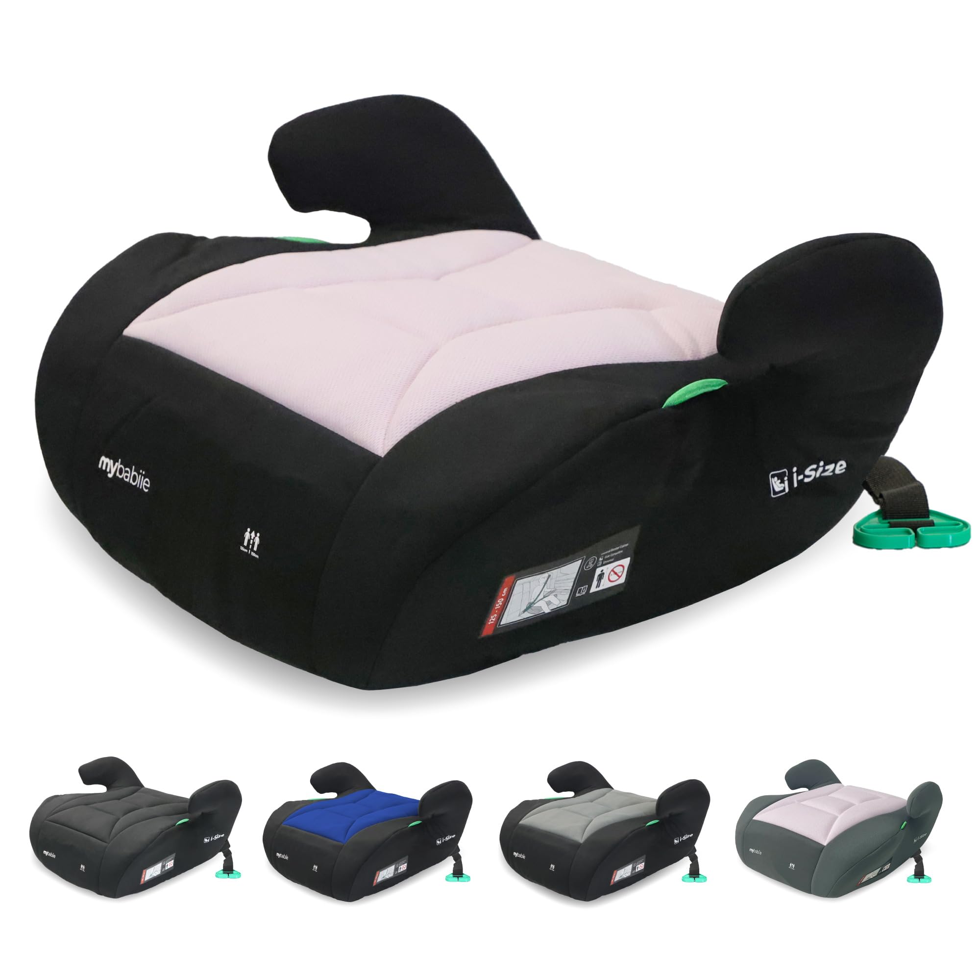 My Babiie MBCSB10 Booster Car Seat - Lightweight at 1kg, Approx. 6-12 Years (125-150cm, 22-36kg), R129, i-Size Backless Child Car Seat, Group 3, Compact, Portable, Ideal for Travel - Black — view 10