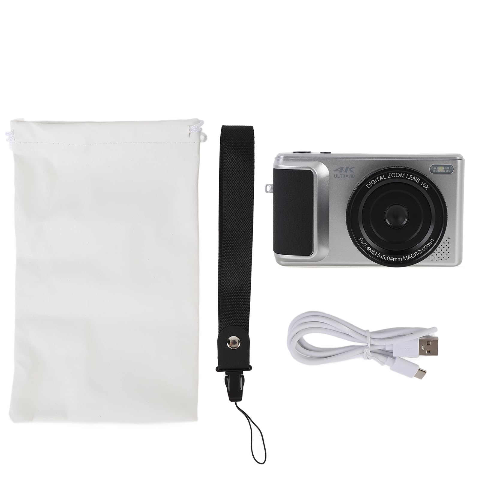 4K Digital Camera, 180 Degree Flip Screen 64MP Vlogging Camera, Auto Focus 16x Zoom Digital Mirrorless Camera for Selfie Photo Video (Sliver)-image-38