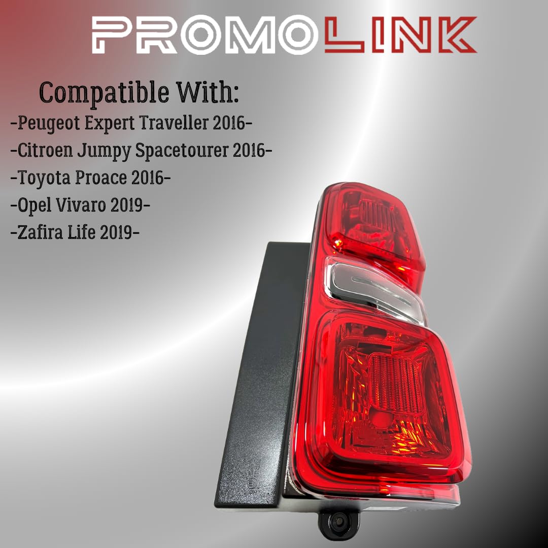 Fanale Posteriore Destro Compatibile con Peugeot Expert Traveller Citroen Spacetourer Jumpy Toyota Proace Opel Zafira Life Vivaro 9808243080
