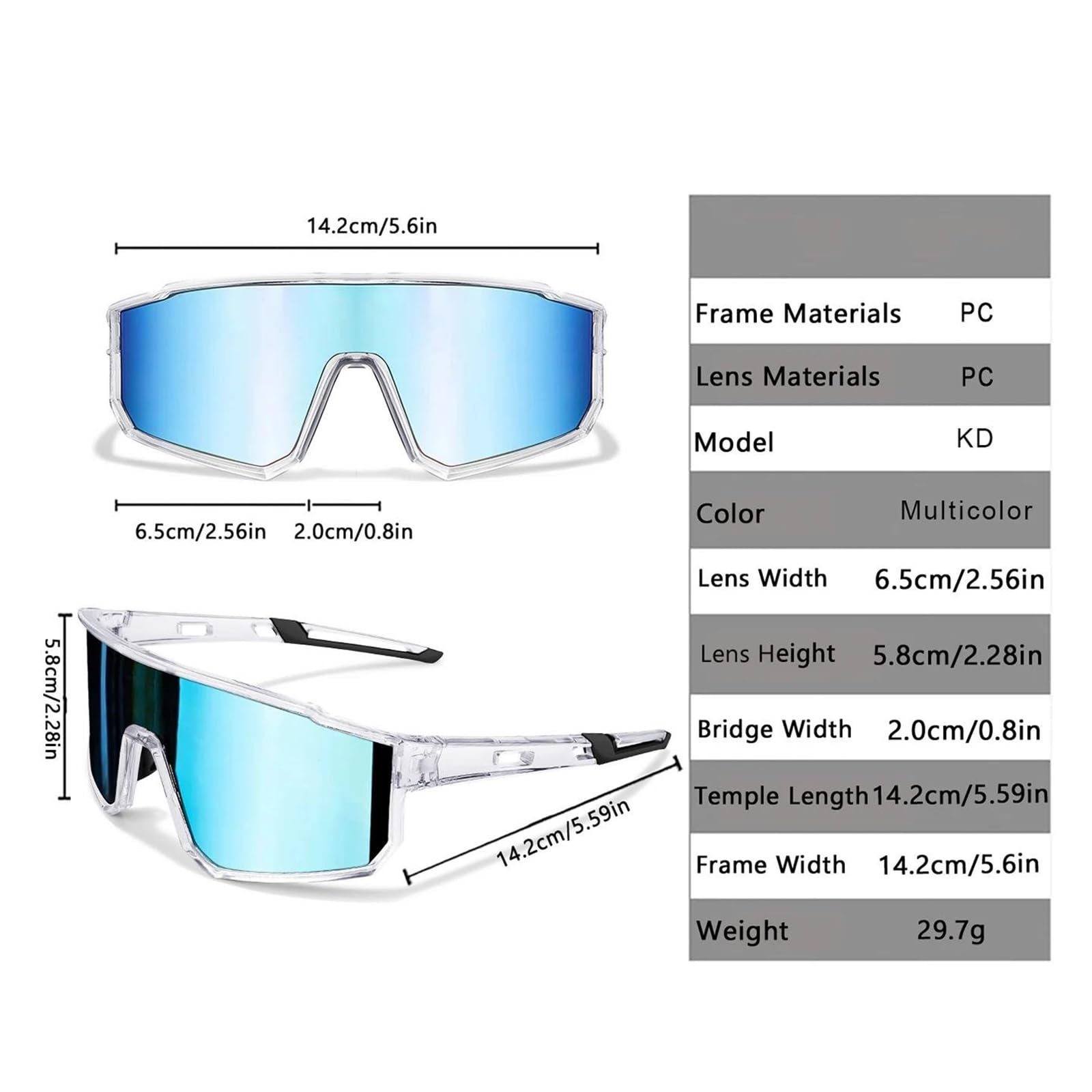 Gafas Esqui Mujer&Hombre Gafas de sol para motocicleta, para hombre y mujer, para ciclismo de carretera, resistentes al viento