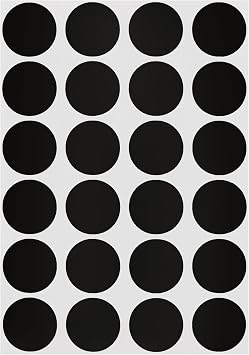 ChromaLabel 19mm 3/4 Inch Round Permanent Colour-Code Dot Stickers, 1008 Pack, 24 Labels per Sheet, Black