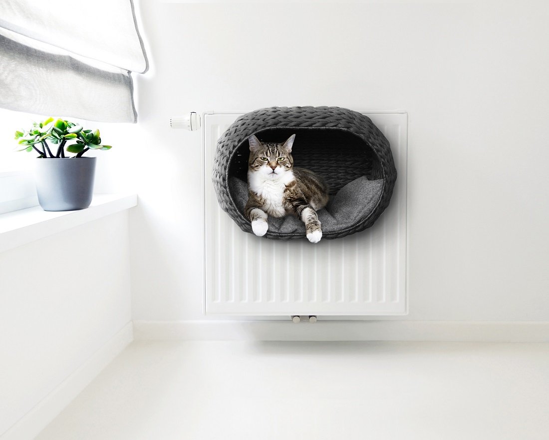 EBI Katzenkorb Sunrise aus Bastpapier, für Katzen, 1 Stück, 5 kg, beheizt, 15 cm, rechteckig, Innenbereich