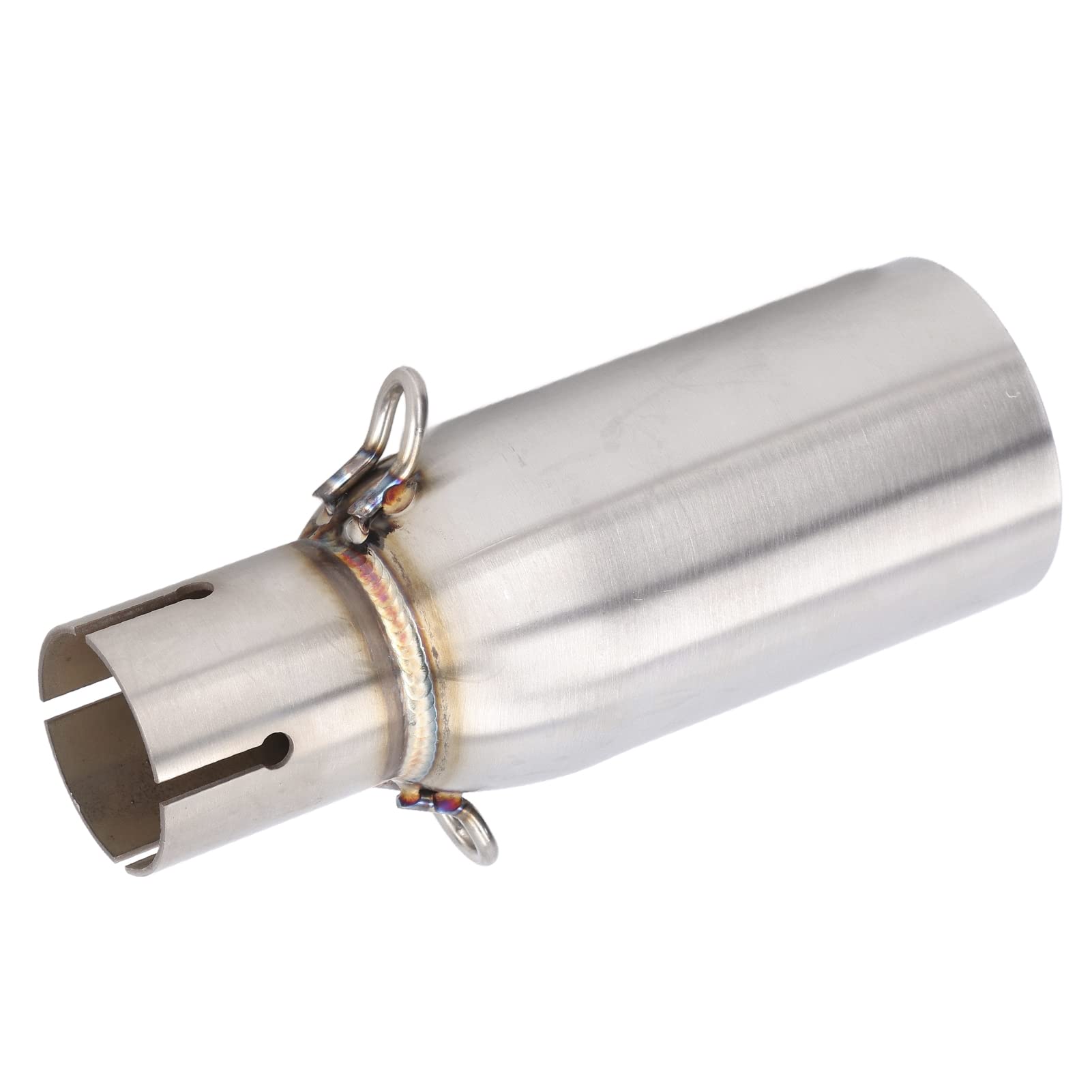Qiilu Tuyau Intermédiaire D'échappement de Moto en Acier Inoxydable Connecteur à Enfiler à Mi-tuyau de Remplacement pour BEVERLY 125 300 MP3 125 250 300 LT X10 125