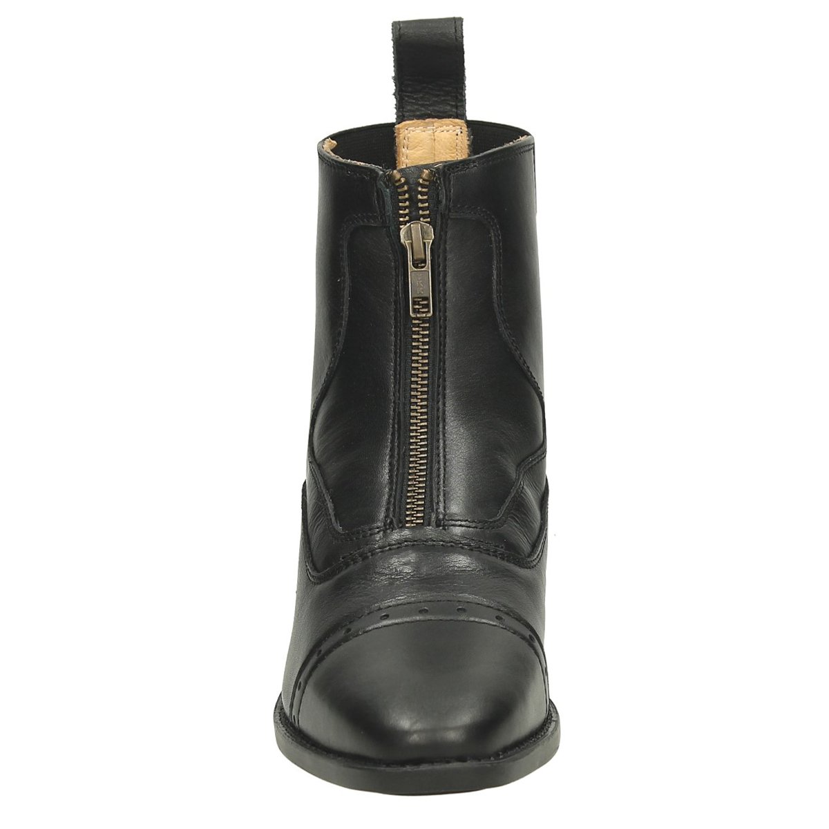 QHP Botines de equitación Jodhpur Milaan de piel con cremallera