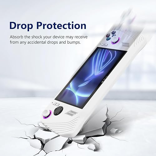 Miniatura 3 de Funda protectora de silicona para consola de juegos ASUS ROG Ally 2023 a prueba de caídas para ASUS Rog Ally 2023 Funda de mano (blanco)