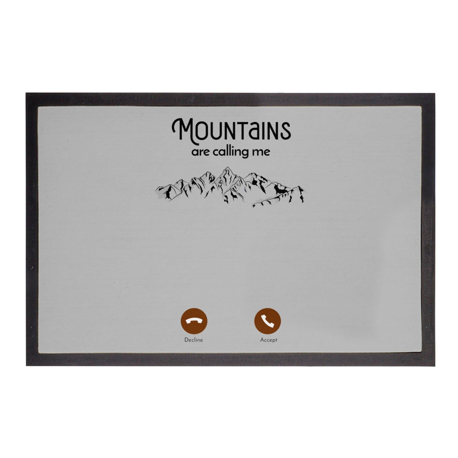 Paillasson gris 75x50cm Mountains are Calling Me pour entrée de chalet