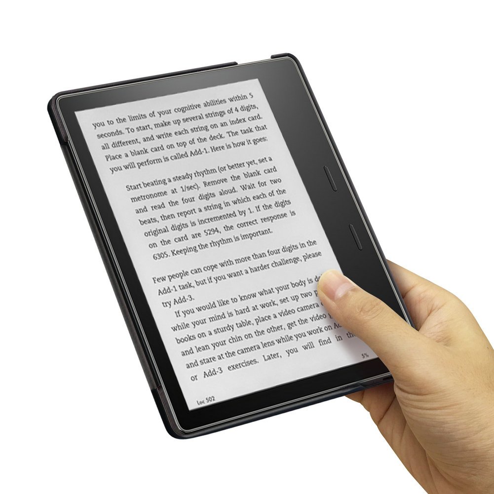 Kepuch Custer Cover per Kindle Oasis 2019 10th/2017 9th,PU-Pelle Case Custodia per Kindle Oasis 2019 10th/2017 9th - Nero