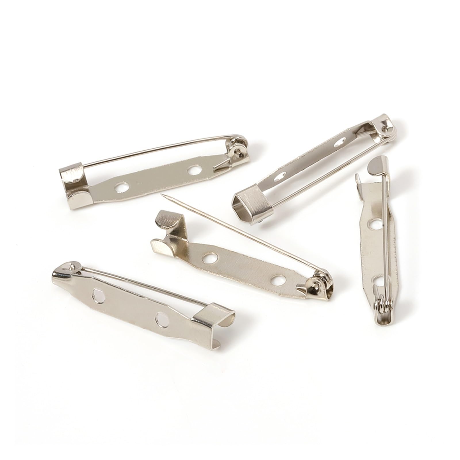 Xlandalyuefa Silvery2 50Pcs Metal Brooch Clip Base Pins Blank For Diy Jewelry Making Supplies(,35 Mm)