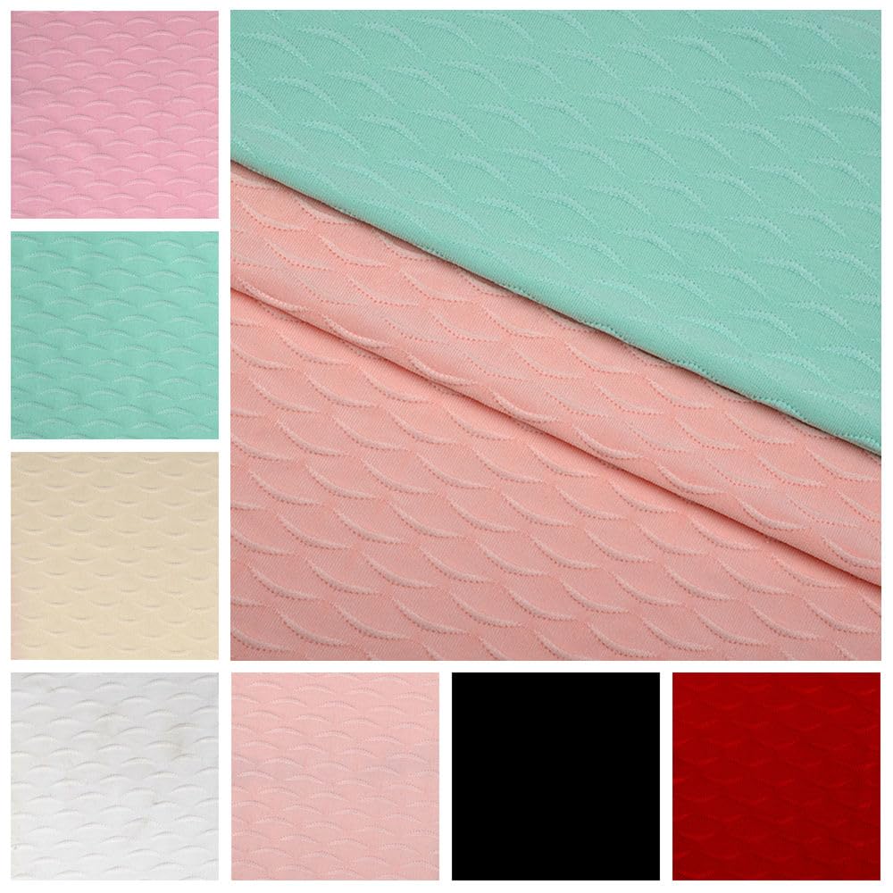 Tela de punto jacquard de 3 m x 165 cm, venta por metros, tela de jersey con estampado de luna, tejido jacquard elástico para coser, tejido para puños, tejido de algodón, elástico para bañador, yoga,