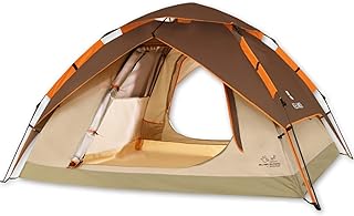 Travel Tent Automatic Camping Tent 2 3 Person - 4 Season Backpacking Tent Portable Dome Tent for Outdoors Brown (Color : R...