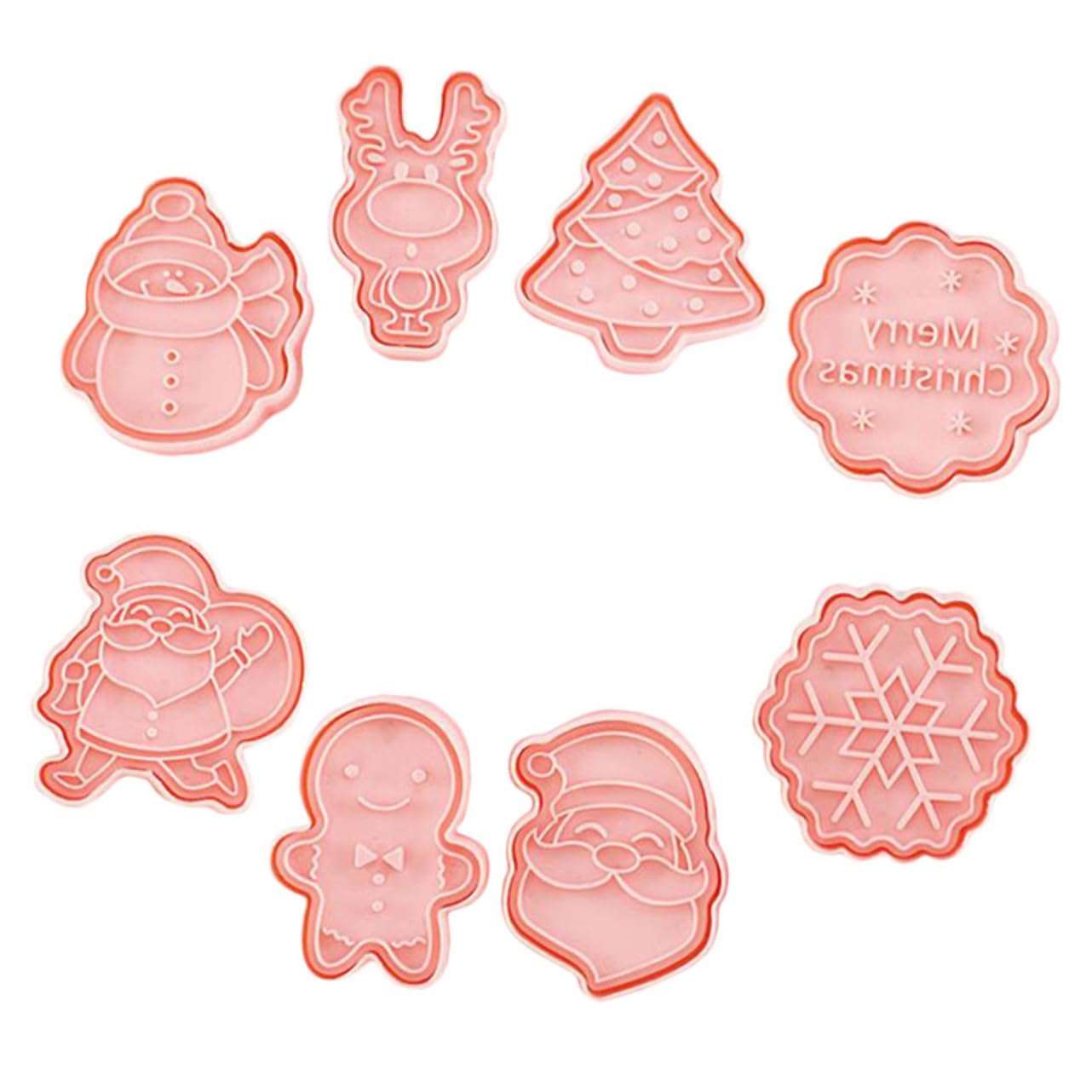 Cabilock 32 Piezas Cortadores De Galletas De Navidad Cortadores De Formas Navideñas Cortadores De Galletas Reutilizables Cortador De Galletas De Santa Para Hornear Gomitas 3d Rosa Páginas