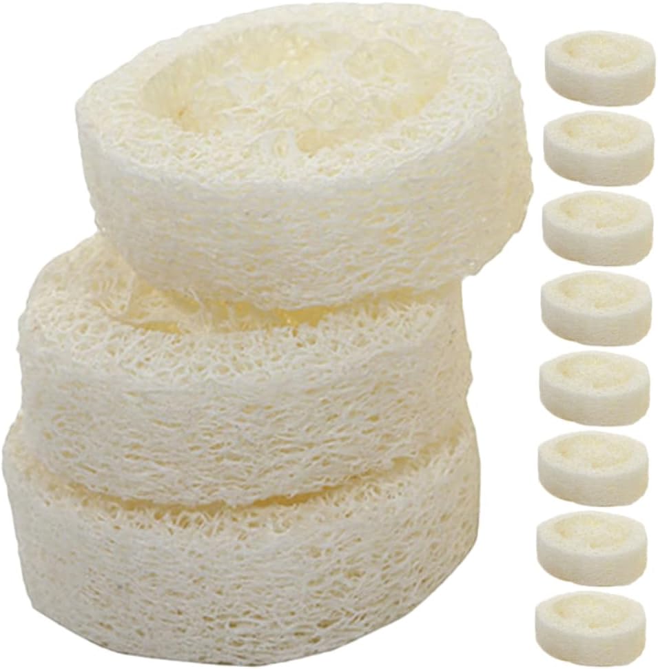 FOMIYES 100pcs Thick Bath Loofah Sponges Natural Loofah Puff Exfoliating Body Scrubber for Shower