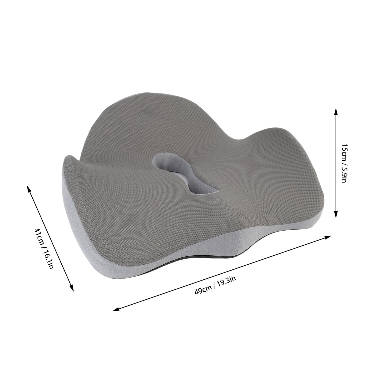 Yinhing Poduszka do Siedzenia, Poduszka z Pianki Pamięci, Poduszka na Krześle biurkową, Ergonomiczna Poduszka Krzesła, dla Długich Pracowników Siedzących, Kierowców Samochodów (GREY)
