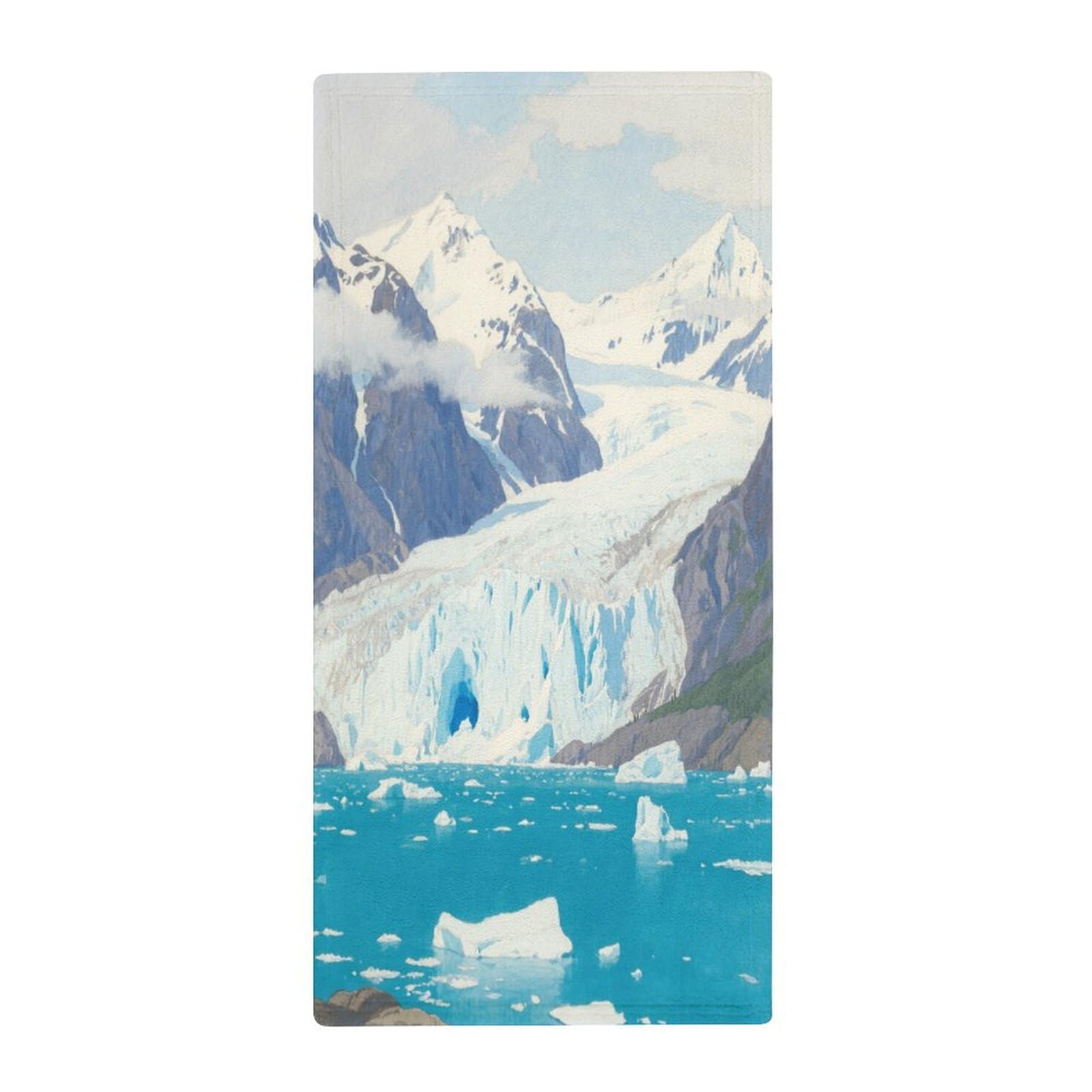 Fekiloot Style Glacier Fjord Towels For Bathroom, Bath Towels 13.8 X 28.7 Inch, Hand Towel Multipurpose Use As Bath Fitness, Bathroom, Shower, Sports, Yoga Towel