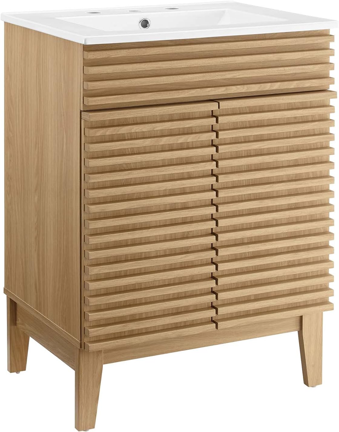 Dowell Oak Natural Bathroom Vanity with Ceramic Sink Combo