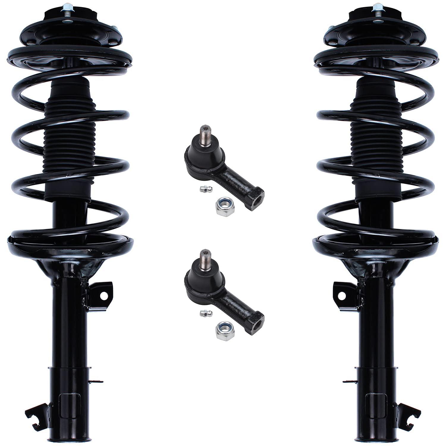 Detroit Axle - Front Struts Tie Rods for Hyundai 2001-2006 Santa Fe, 2