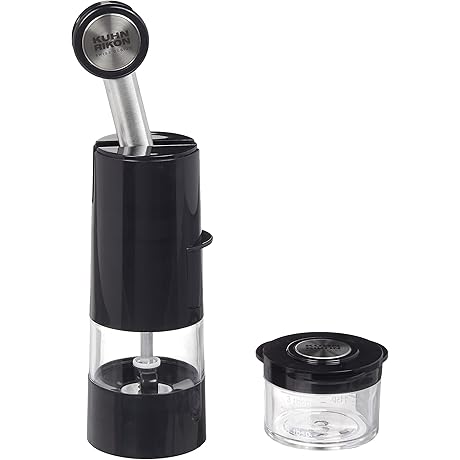 Kuhn Rikon Ratchet Salt and Pepper Grinder Set, Black
