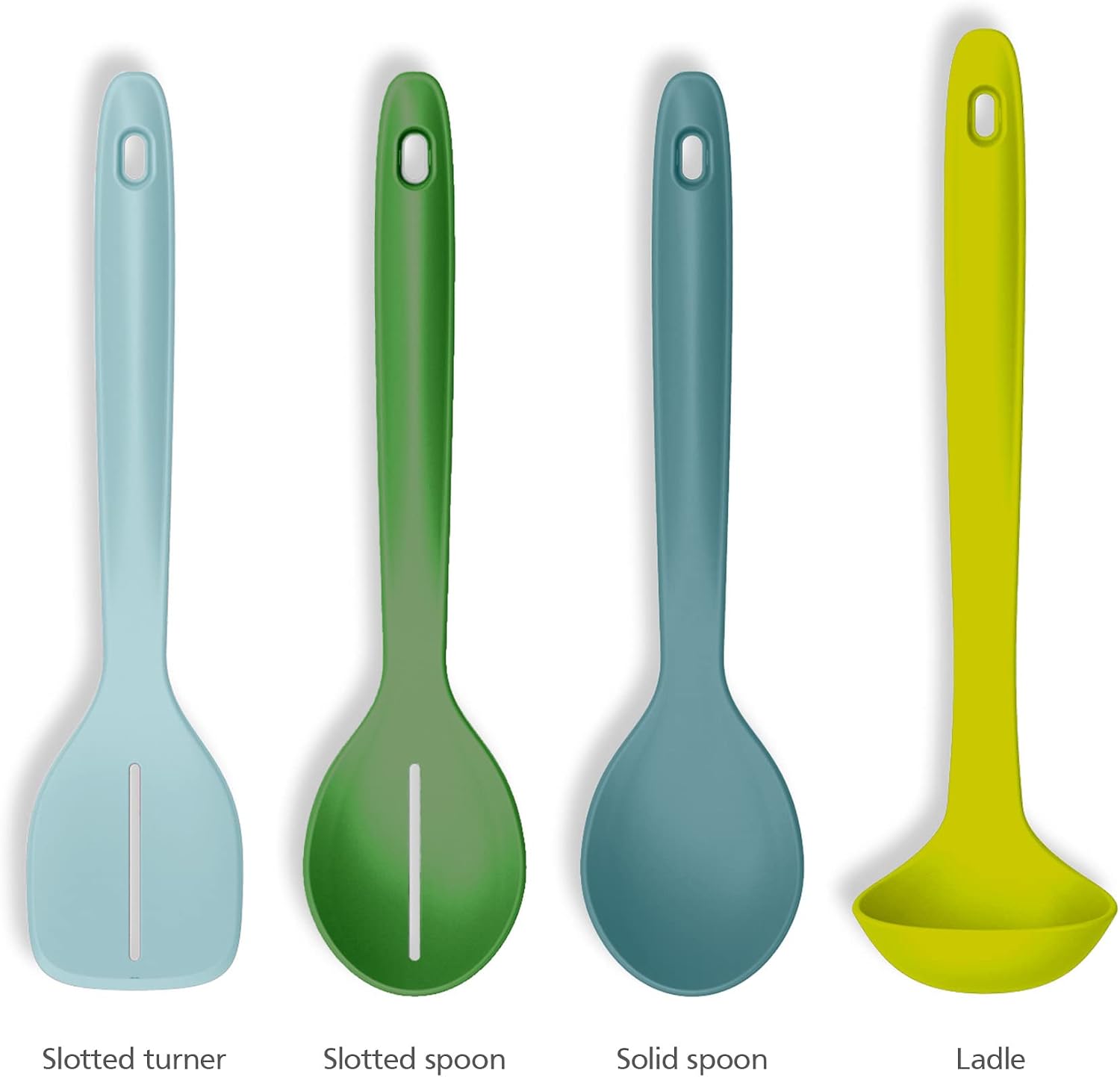 Joseph Joseph Duo 4-Piece Utensil Set Heat-Resistant Set with Ladle, Solid & Slotted Spoons, and Turner; Handles Clip for Organized Storage image 3
