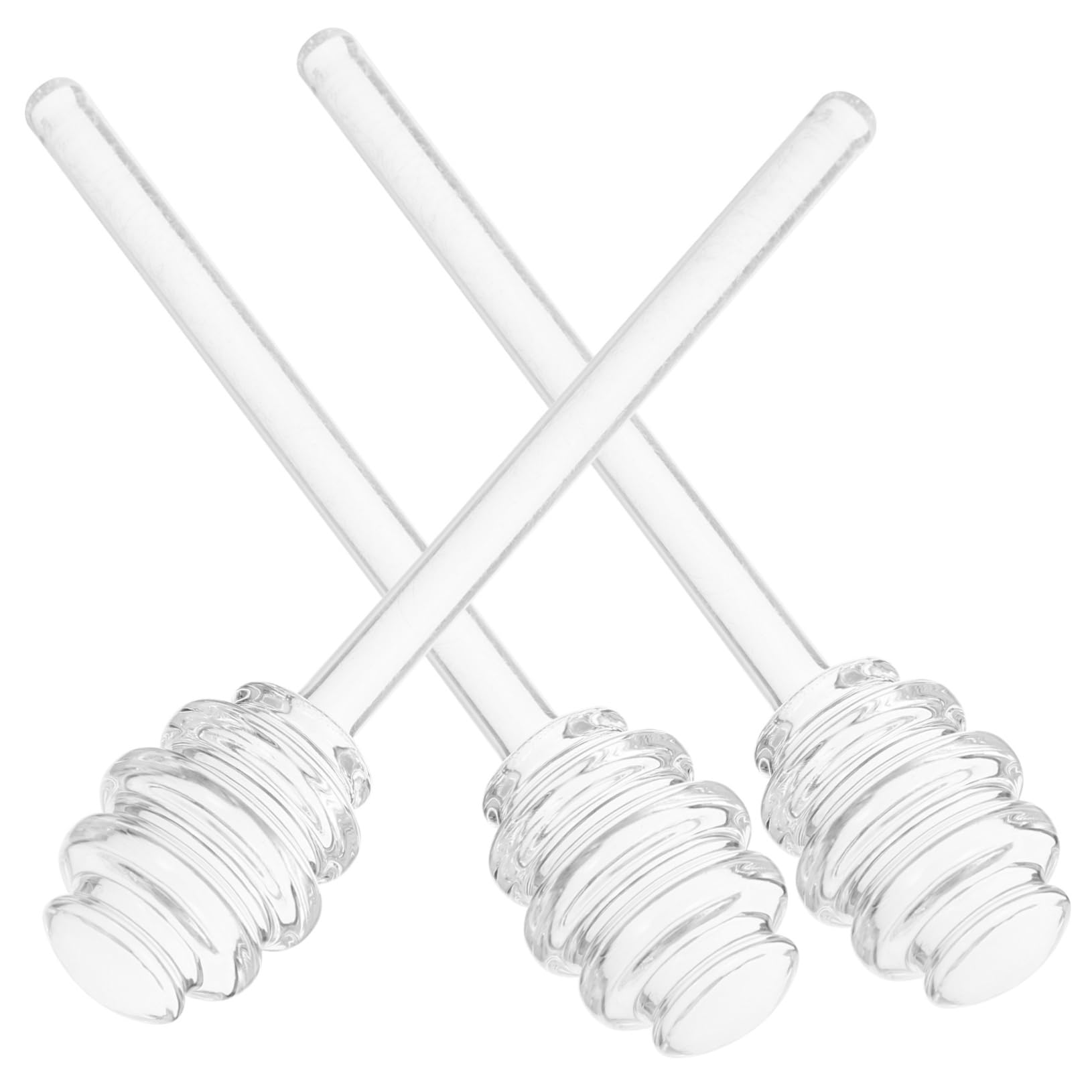 Garneck 3Pcs Glass Honey Stirring Rods Food Grade Honey Sticks for Jam Syrup and Molasses for Restaurants and Family Gatherings Creative Spiral Design for Easy