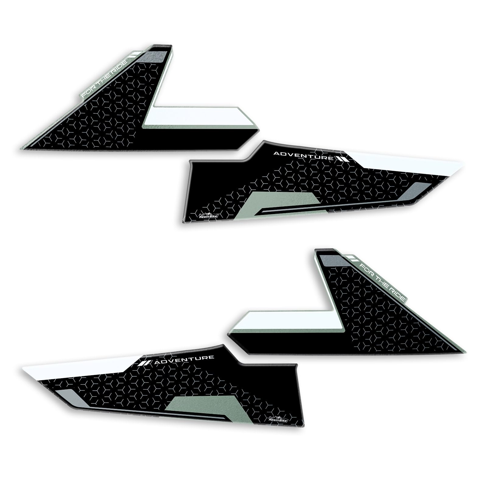 Resin Bike Adhesivos de Moto Compatibles con Triumph Tiger 900 Rally Pro 2024. Protección Latérales del Tanque de Choques y Arañazos de Moto. Par de Pegatinas 3D Resinadas Made in Italy