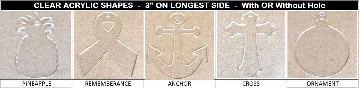 100 Pack Laser Cut Clear Acrylic Blank Shapes Smooth Edge Transparent Plexiglass Designs 1/8 inch (3 mm) with or without Holes DIY Crafts Keychains Jewelry Gift Tags (PINEAPPLE, No Hole)