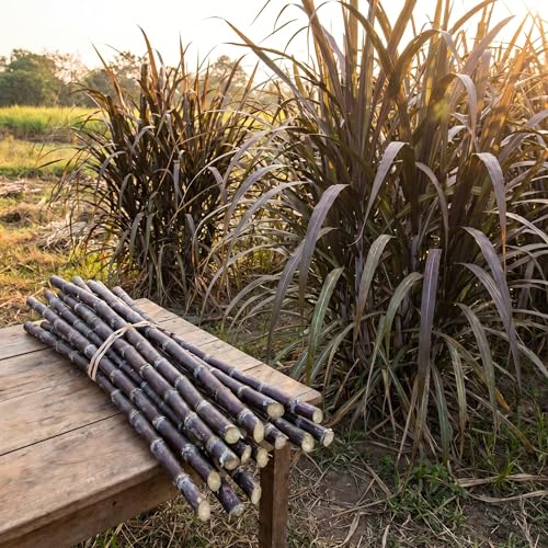 20 Purple Sugar Cane Cuttings Sweet Sugarcane Cuttings for Growing Outdoor Sweet Edible Stalks No Ship to CA