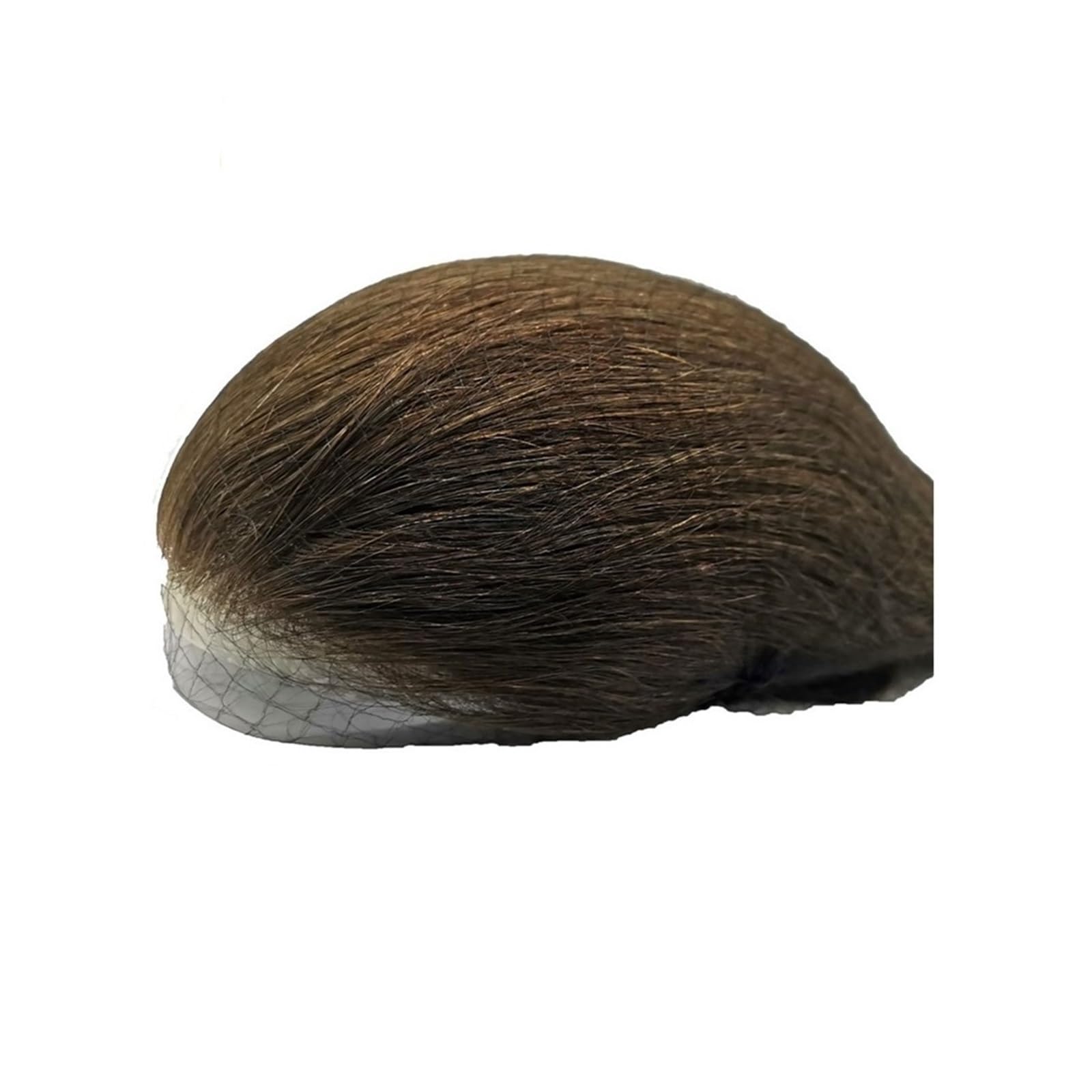 Parrucca corta da uomo Toupet for uomo in pelle sottile PU, protesi di capelli umani e unità, sistema sostituzione dei base 10×8 Copertura per punti calvi(Bruin)