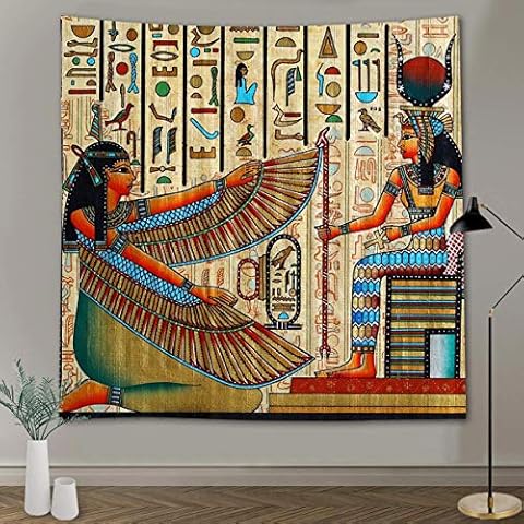 FEASRT Ancient Egyptian Tapestry Ancient Egypt Mythology Tapestries Art Wall Hanging for Living Room Bedroom Home Dorm Decor 60×60 Inches GTQQAY555 Cover